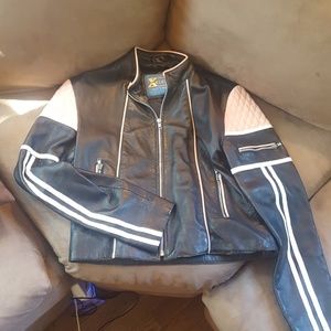 X element motorcycle jacket real leather